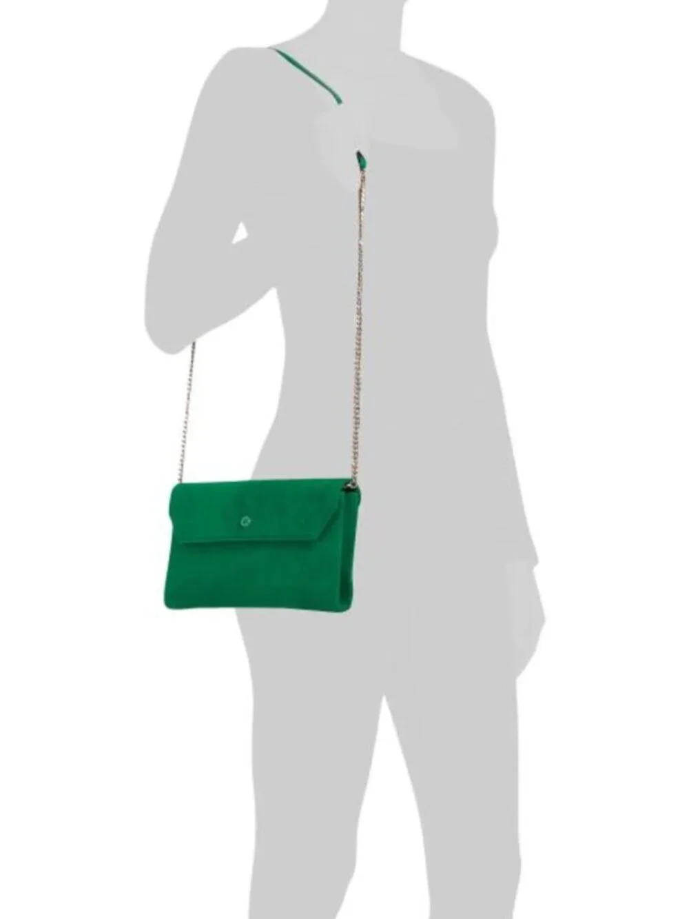 LK BENNETT Made In Spain Suede Dora Clutch